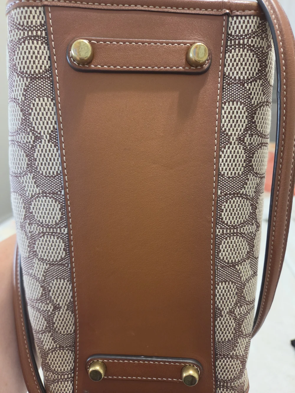 Coach Signature Canvas Satchel in Brown & Mustard
